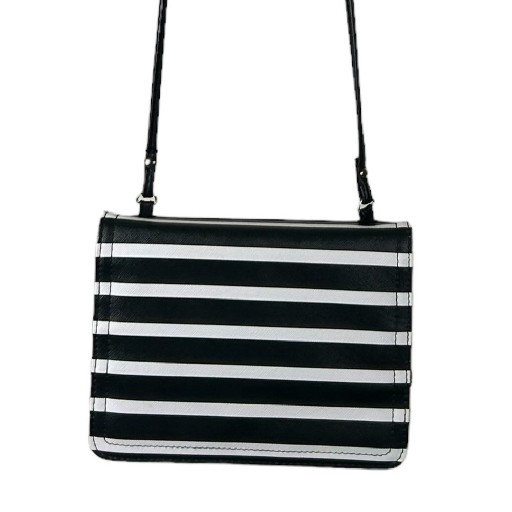 NWOT Striped Crossbody Bag Black & White Minimalist Purse